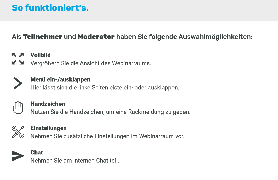 so funktionierts Moderatoren und Teilnehmer 1