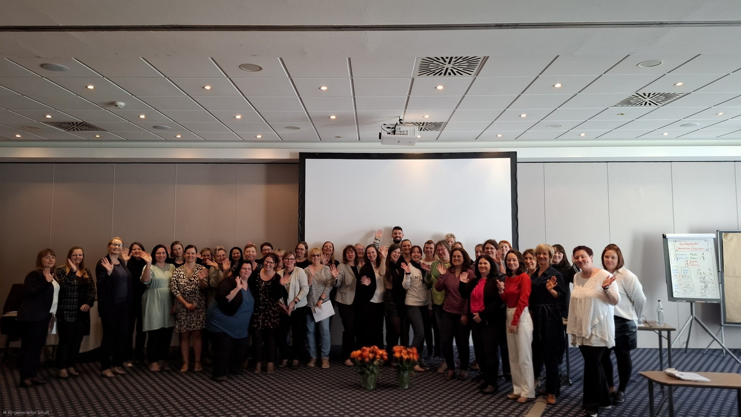 Leipzig 20250320_133320(1) Gruppenfoto Leipzig 2025 ca 50 Frauen und Männer winken in die Kamera