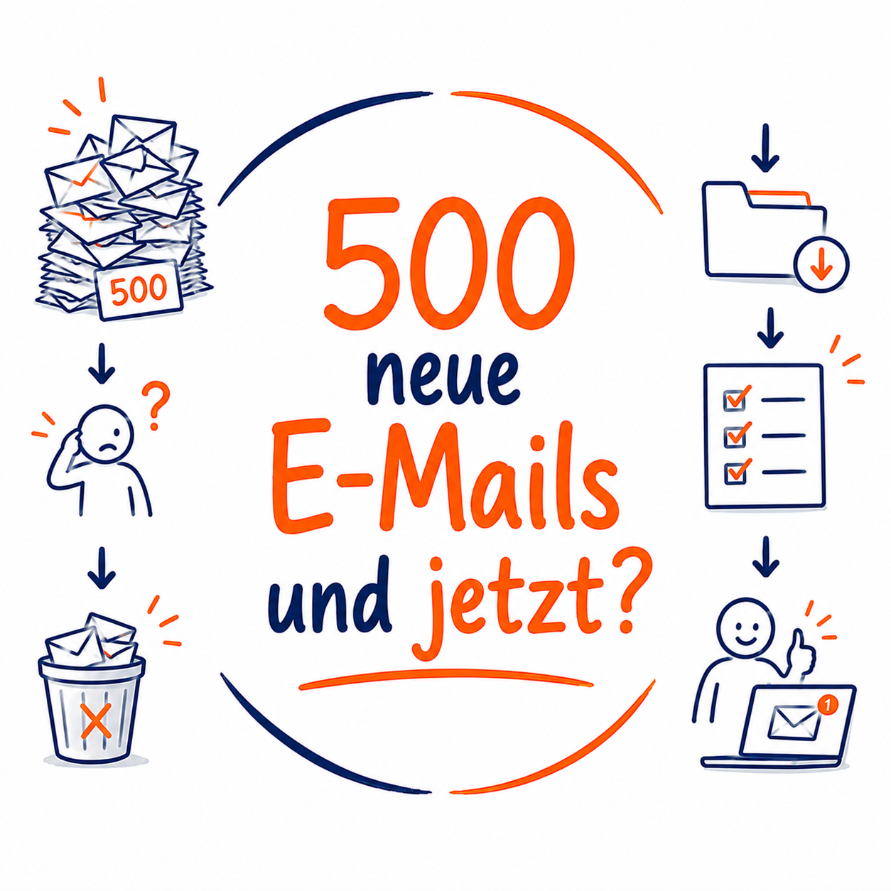 Illustration zum Live-Online-Special 500 neue E-Mails – und jetzt?