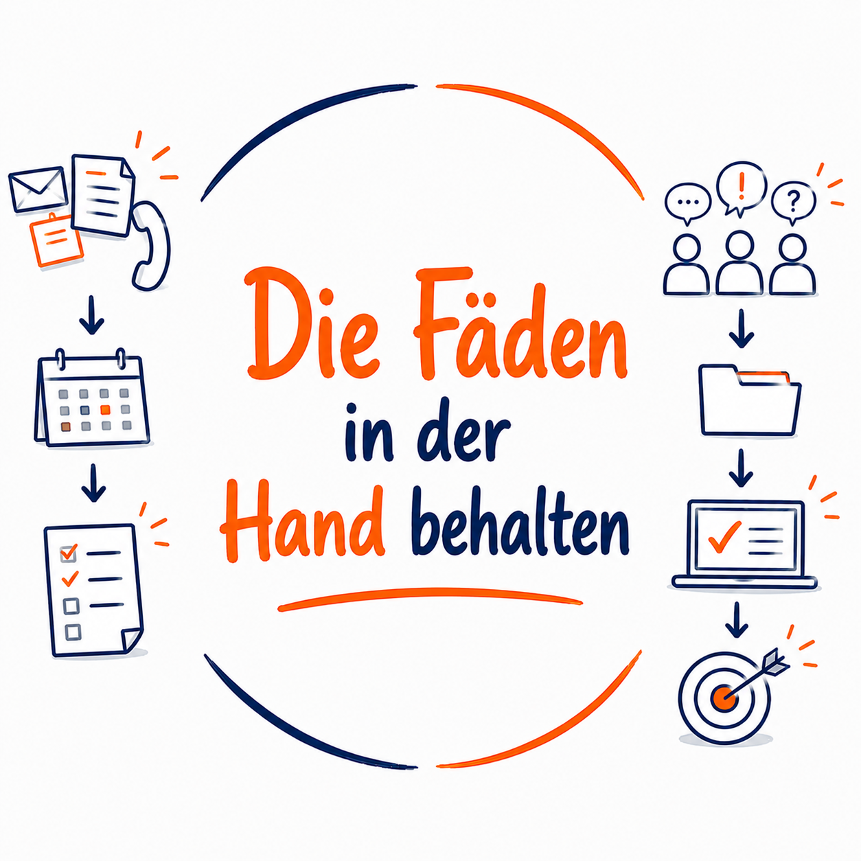 Illustration zum Live-Online-Seminar Die Fäden in der Hand behalten