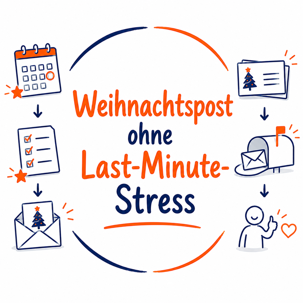 Illustration zum Live-Online-Special Weihnachtspost ohne Last-Minute-Stress